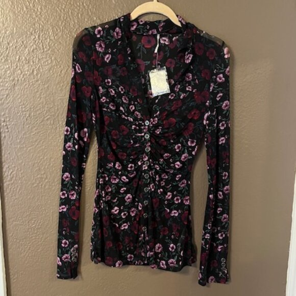 Free People Floral Lucky Mesh Shirtee - Picture 3 of 5